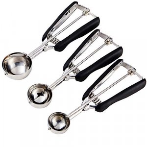 Cookie Scoop Set, Ice Cream Scoop Set, 3 Pcs Ice Cream Scoops Trigger Include Large Medium Small Size Cookie Scoop, Polishing Stainless Steel 18/8