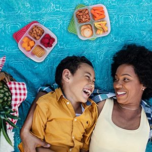 EasyLunchboxes - Bento Snack Boxes - Reusable 4-Compartment Food Containers for School, Work and Travel, Set of 4, Brights