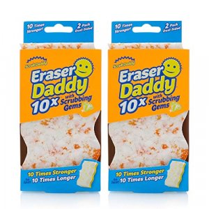 Scrub Daddy Eraser Daddy 10x with Scrubbing Gems (PACK OF 2) -New