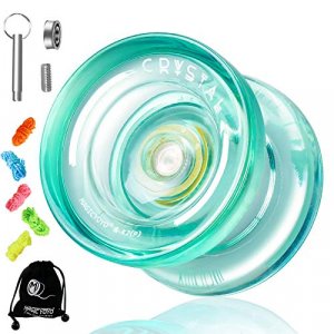 MAGICYOYO K2 Plus Crystal Responsive Yoyo for Kids, Dual Purpose Plastic Yo-yo for Beginner, Replacement Unresponsive Bearing for Intermediate, with
