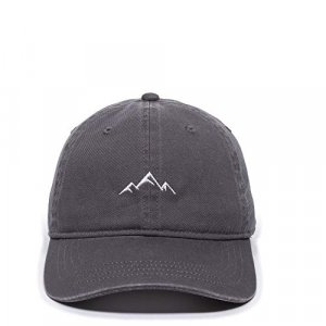 Outdoor Cap Mountain Embroidered Dad Hat  Adjustable Soft Cotton Polo Style Unstructured Baseball Cap for Men & Women, Charcoal