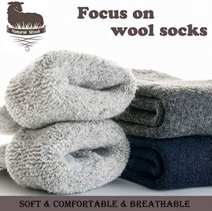 YZKKE 3Pack Mens Super Thick Wool Warm Socks - Soft Comfort Casual Crew Winter Socks Size 6-11