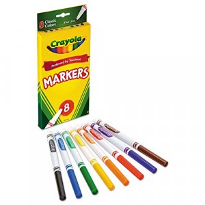 Crayola Kid's Markers, Broad Line, Assorted Colors, 12/Box (58-7712)