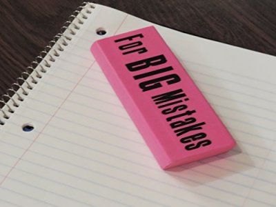 Giant Jumbo Pink Eraser For Big Mistakes