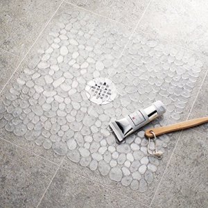 i frmmy Non Slip Bath Shower Floor Mat with Drain Hole, Anti Slip Bathroom  Stall Mat with Suction Cups- Gray