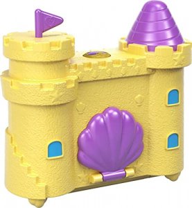 Polly Pocket Dolphin Beach Compact Playset with 2 Micro Dolls &  Accessories, Travel Toys 