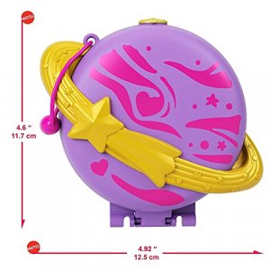 Polly Pocket Playset, Travel Toy with 2 Micro Dolls, Toy Car & Surprise  Accessories, Saturn Space Explorer Compact