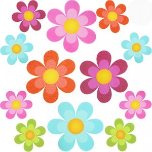 Non Slip Bathtub Stickers Adhesive Decals with Bright Colors, Daisy Bath Treads and Anti-Slip Appliques for Bath Tub, Stairs, Shower Room and Other S