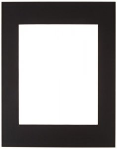 Sax Premium Pre-Cut Mat, 7-1/2 x 9-1/2 Inch Window, Black, Pack of 10