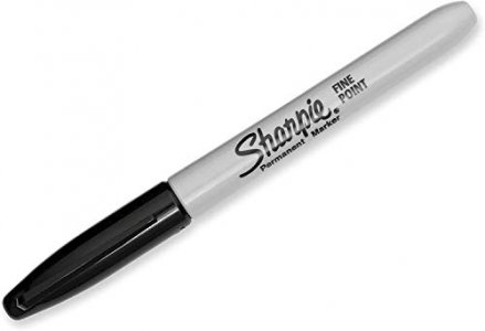 Marks-A-Lot Permanent Marker, Regular Desk-Style Size, Chisel Tip, 1 Black  Marker (07888)