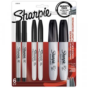 Sharpie Metallic Permanent Markers, Chisel Tip, Assorted Colors, 6 Count