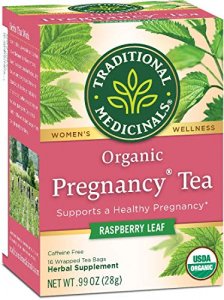 Traditional Medicinals Organic Pregnancy Tea Raspberry Leaf Herbal Tea, Supports Healthy Pregnancy, (Pack of 2) - 32 Tea Bags Total