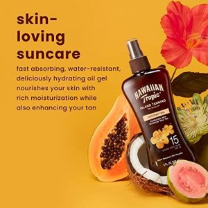 Hawaiian Tropic Sunscreen Protective Tanning Dry Oil Broad Spectrum Sun Care Sunscreen Spray - SPF 15, 8 Ounce (Packaging May Vary)