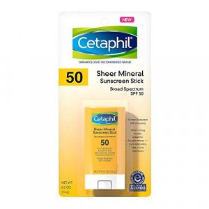CETAPHIL Sheer Mineral Sunscreen Stick for Face & Body | 0.5oz | 100% Mineral Sunscreen: Zinc Oxide & Titanium Dioxide | Broad Spectrum SPF 5