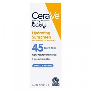 Cerave Mineral Baby Sunscreen Spf 45 | 3.5 Ounce | Baby Lotion Sunblock To Protect Delicate Skin