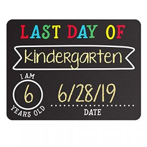 Pearhead First and Last Day of School Photo Sharing Chalkboard Signs;The Perfect Back to School Chalkboard Sign 11.06x8.25x0.06 Inch (Pack of 2)