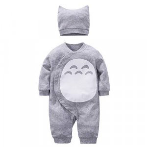 YFYBaby Baby Boy Girl Totoro Romper Cute Cartoon Cosplay Onesies Outfit Set Gray, 66(3-6Months)