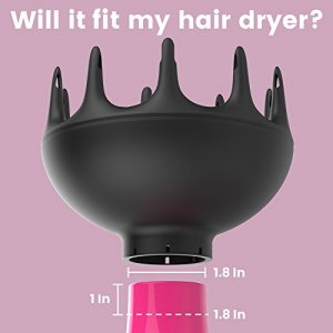 Black Orchid Hair Diffuser For Curly And Natural Hair - Professional Blow Dryer Diffuser to Maximize Frizz-Free Volume And Enhance Natural Curly Hair