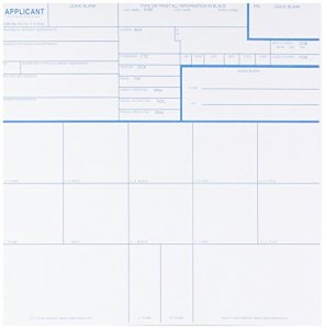 Federal Bureau of Investigation CS-10PK Fingerprint Cards, Applicant Fd-258, Pack of 10
