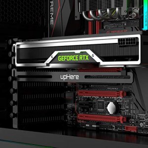 upHere Graphics Card GPU Brace Support Video Card Sag Holder/Holster Bracket, Anodized Aerospace Aluminum, Single or Dual Slot Cards (Black),GL05