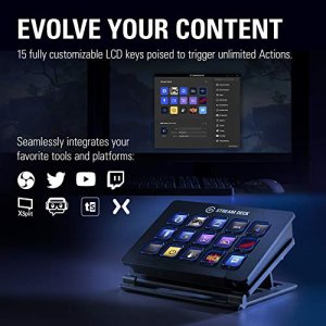 Elgato Stream Deck - Live Content Creation Controller with 15 Customizable LCD Keys for Windows 10 and macOS 10.13 or Late (10GAA9901)