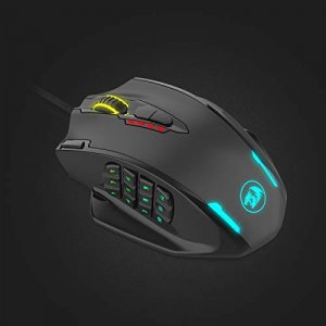 Redragon M908 Impact RGB LED MMO Mouse with Side Buttons Optical Wired Gaming Mouse with 12,400DPI, High Precision, 20 Programmable Mouse Buttons