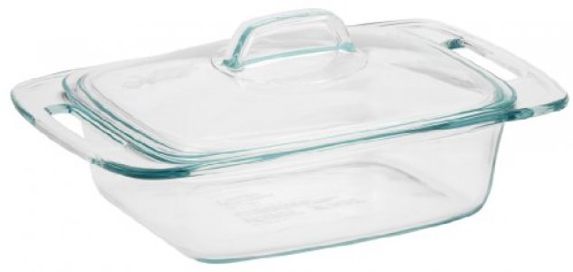 Pyrex Easy Grab-Two Quart Glass Casserole Dish with Lid-Dishwasher, Freezer,Microwave & Preheated Oven Safe,Flavors,Stains-Proudly Made in the USA