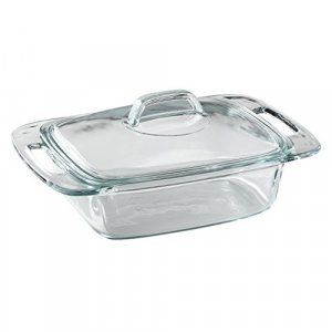 Pyrex Easy Grab-Two Quart Glass Casserole Dish with Lid-Dishwasher, Freezer,Microwave & Preheated Oven Safe,Flavors,Stains-Proudly Made in the USA