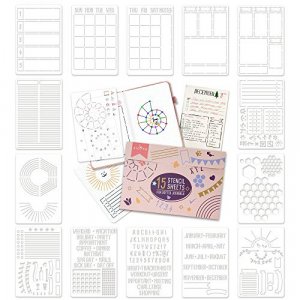 Easy to Use Stencil Set for Dotted Journals - Time Saving Planner Accessories/Supplies Kit Makes Creating Layouts Easy - Incl. Bullet Point