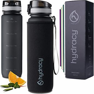 Hydracy Water Bottle with Time Marker - Large 1 Liter 32 Oz - Leak Proof & No  Sweat Gym Bottle with Fruit Infuser Strainer - Ideal Gift for Fitness or  Sports 