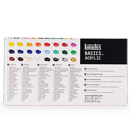 Liquitex BASICS Acrylic Paint Set, 24 x 22ml (0.74-oz) Tube Paint