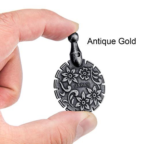 2 Pieces Yarn Cutter Pendants Antique Gold Silver Metal Thread Cutter  Pendant Round Shape Yarn Cutter Pendant for DIY Sewing Tools (Antique Gold