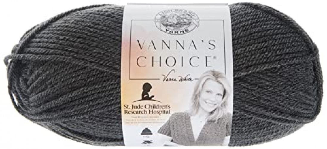 Lion Brand Yarn (1 Skein Vanna'S Choice Yarn, 1 Pack, Charcoal