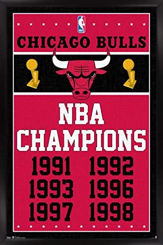 Trends International NBA Chicago Bulls - Maximalist Logo 23 Framed Wall  Poster Prints Black Framed Version 14.725 x 22.375