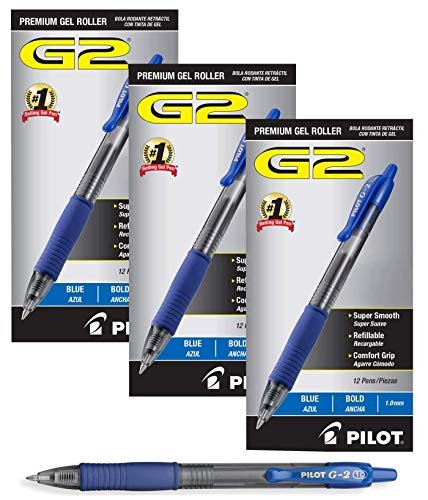Pilot G-2 Gel-Ink Bold Point Pens , Red - Dozen