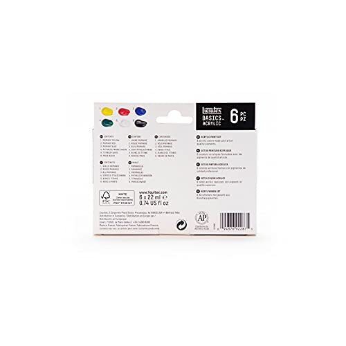 Liquitex Basics Acrylic 6 x 22ml Set Primary Colours