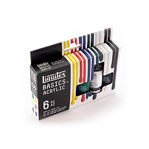 Liquitex BASICS 6 Tube Acrylic Paint Set, 22ml, 0.7 Fl Oz (Pack of