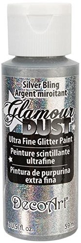  DecoArt Glamour Dust 2-Ounce Silver Bling Glitter Paint