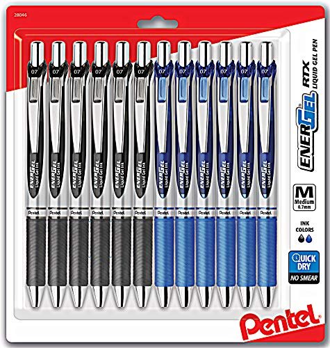 Pentel EnerGel Liquid Gel Pen, Blue Ink, Extra Fine, RTX - 2 pens