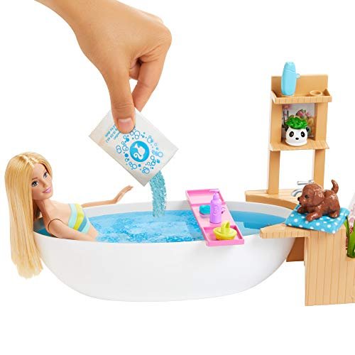 Barbie Fizzy Bath Doll Playset Blonde With Tub Fizzy Powder