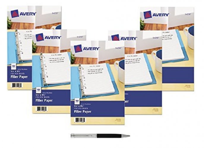 Avery Mini Binder Filler Paper, College Ruled, 5-1/2 x 8-1/2, 100 Sheets (14230)