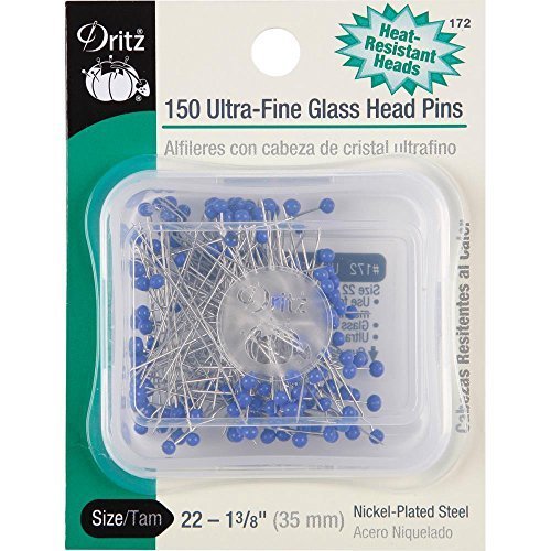 Dritz 172 Glass Head Pins, Ultra Fine, 1-3/8-Inch (150-Count