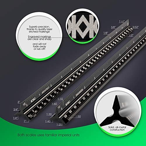 NOKKO Architectural and Engineering Scale Ruler Set - Professional  Measuring Kit for Drafting, Construction - Imperial and Metric Conversion  Table In - Imported Products from USA - iBhejo