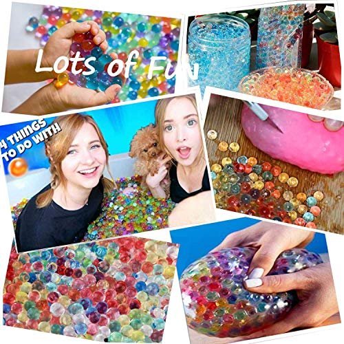 Water Beads (50000 pcs) Rainbow Mix Jelly Water Gel Beads Growing