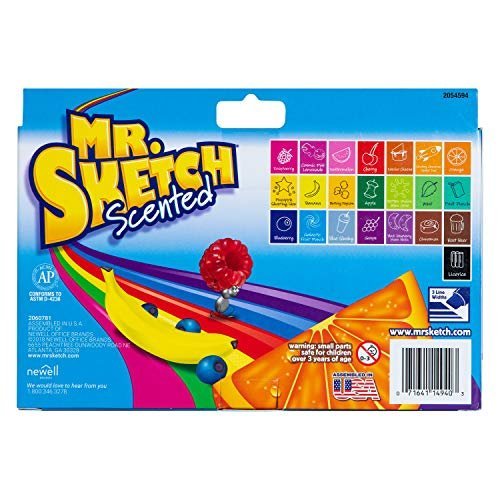 Mr. Sketch Scented Markers, Chisel Tip, Assorted Colors, 22 Count