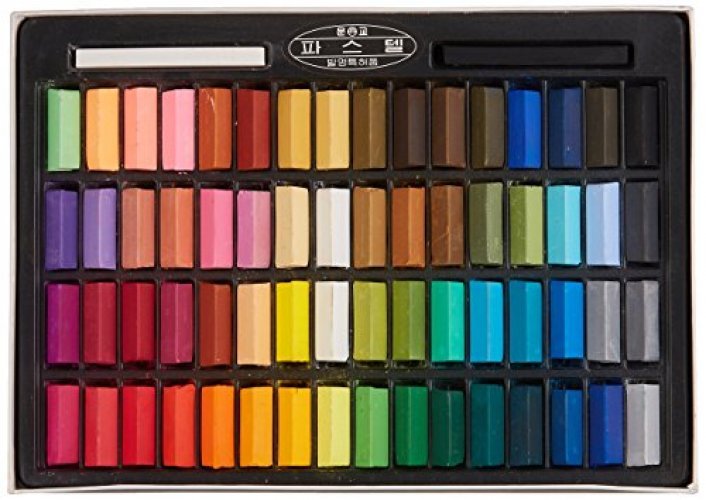 Mungyo Non Toxic Square Chalk, Soft Pastel, 64 Pack, Assorted Colors  (B441R078-7003A)