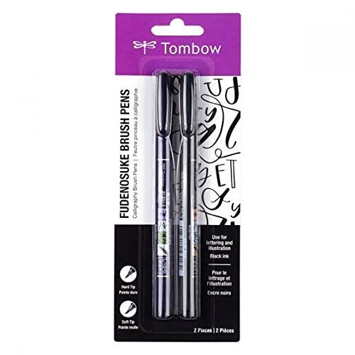 Tombow 62038 Fudenosuke Brush Pen, 2-Pack. Soft And Hard Tip Fudenosuke  Brush Pens For Calligraphy And Art Drawings - Imported Products from USA -  iBhejo