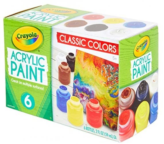 Crayola Acrylic Paint - Assorted Colors (6ct), Kids Paint, Arts & Crafts  Supplies for Kids, Great For Art Projects & DIY Crafts