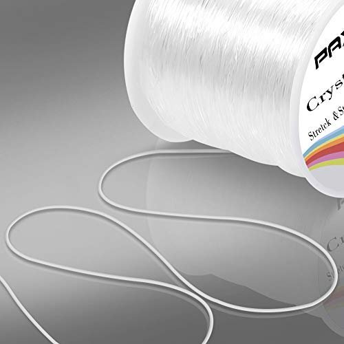 Paxcoo 1Mm Elastic Bracelet String Cord Stretch Bead Cord for Jewelry  Making and