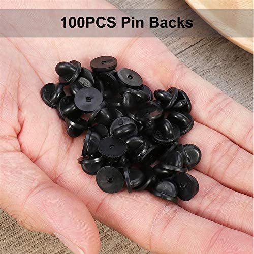 20 Black Rubber Pin Backs Lapel Pin Backs Pin Safety Back Brooch Tie  Replacement
